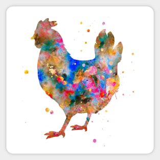 Chicken Watercolor Painting Sticker